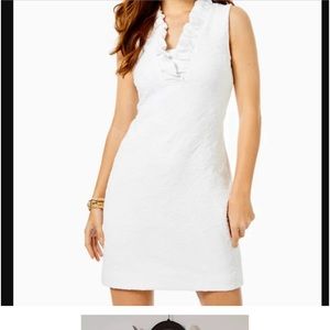 Jessica Howard Ruffle Neck Sleeveless Metallic Threads Shift Dress 18W